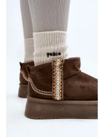 Sněhule na platformě se vzorem tmavě zelené model 21645946 - Boto