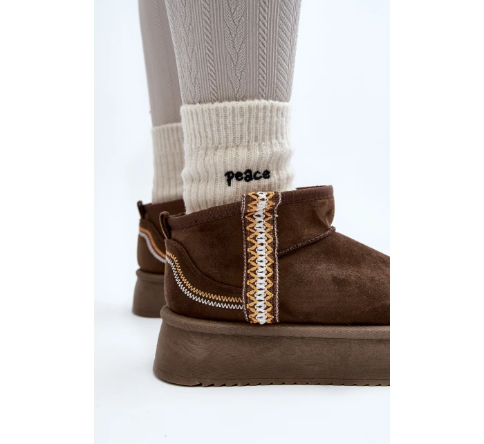 Sněhule na platformě se vzorem tmavě zelené model 21645946 - Boto