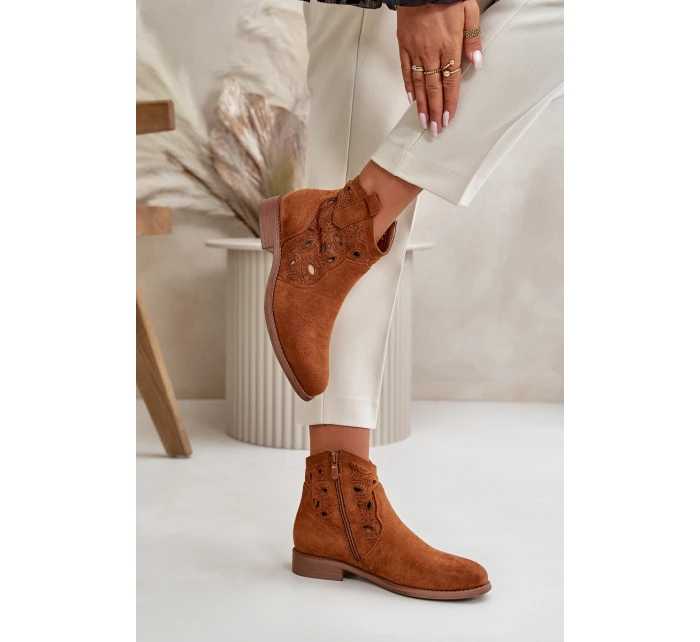 Dámské botky s perforací na zip Camel S.Barski HY42-081