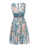 S225 Šifonové šaty s hlubokým výstřihem - model 1