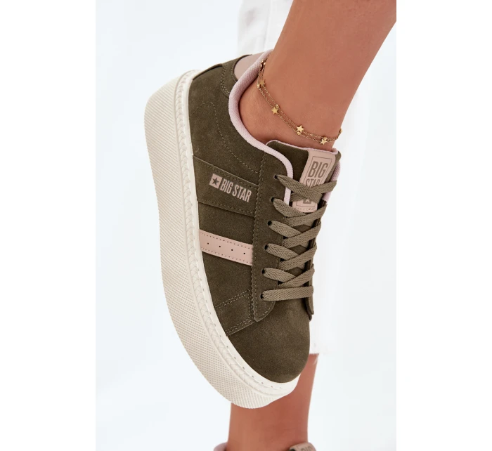 Dámské tenisky na platformě Big Star – zelené