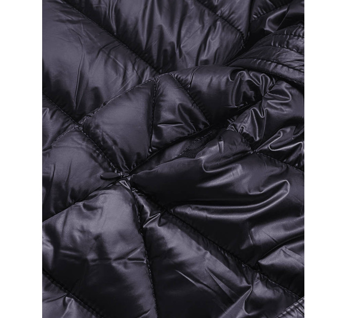 Tmavě fialová dámská bunda s páskem pro zavazování (AG1-J9069B)