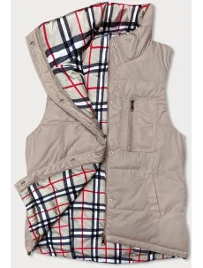 Dámská oboustranná vesta tmavě béžová (2383-1)