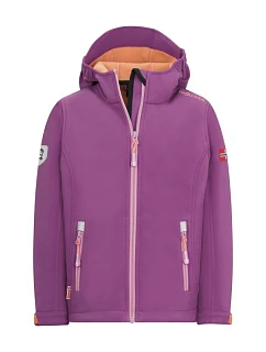 Trollkids Dívčí softshellová bunda Trollfjord s kapucí pro dívky růžová (175-242)