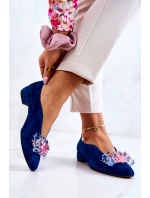 Elegantní Semišové Boty S Dekorací námořnická modrá model 21581728 - Boto