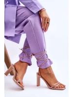 Elegantní vázané sandály s kamínky Nude Nessy Elegantní vázané sandály s kamínky Nude Nessy