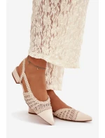 Dámské sandály s pleteným na platformě světle béžové model 21911450 - Boto Dámské sandály s pleteným na platformě světle béžové model 21911450 - Boto