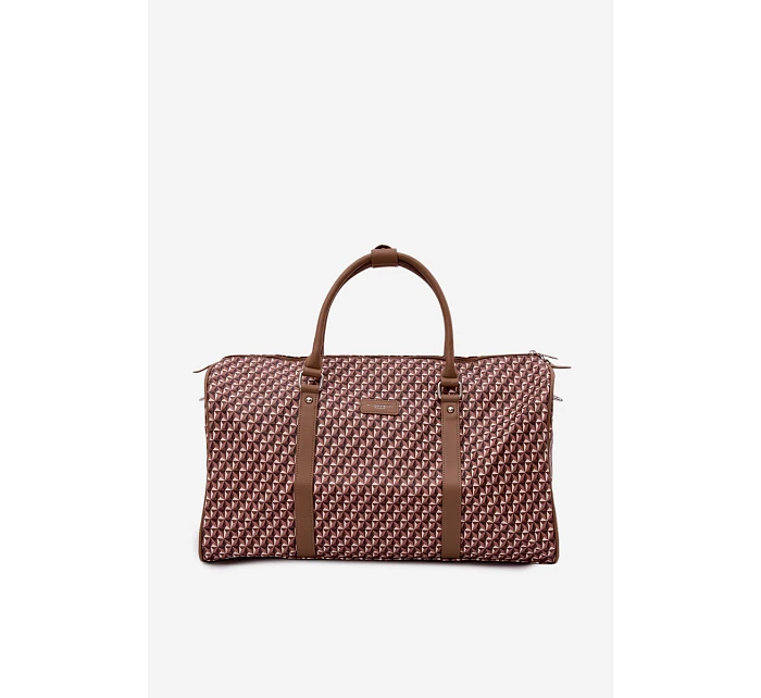 Vzorovaná hnědá cestovní taška Suelle