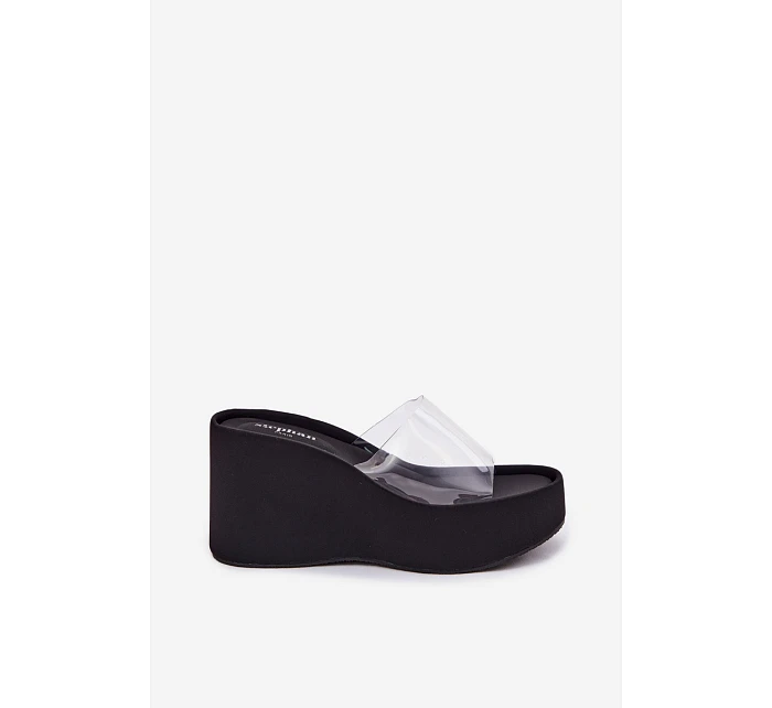 Dámské sandály na platformě s páskem Černé model 22107268 - Boto Dámské sandály na platformě s páskem Černé model 22107268 - Boto