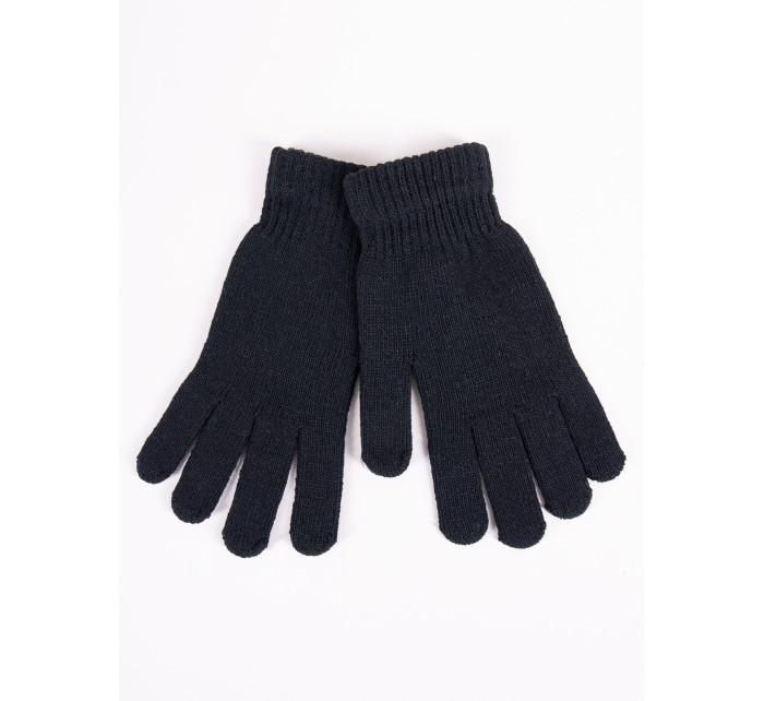 Yoclub Pletené zimní rukavice s plnými prsty R-102/5P/MAN/001 Black