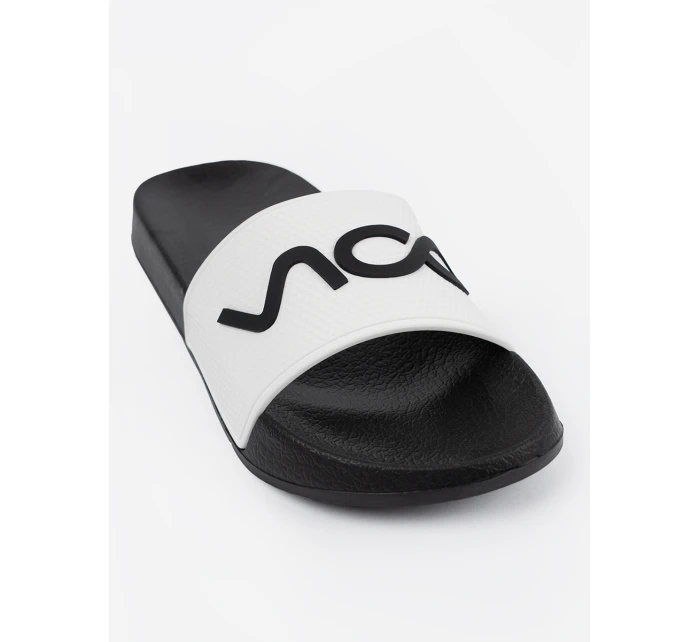 Luxusní Biało-czarny nazouváky dámské na plochém podpatku Luxusní Biało-czarny nazouváky dámské na plochém podpatku