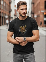 Tshirt męski bawełniany z nadrukiem czarny model 22194507 - FashionStreet Tshirt męski bawełniany z nadrukiem czarny model 22194507 - FashionStreet