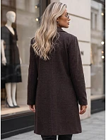Płaszcz damski klasyczny czekoladowy model 22404917 - FashionStreet Płaszcz damski klasyczny czekoladowy model 22404917 - FashionStreet