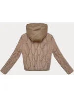 Krátká béžová zimní bunda s ozdobnou kapucí model 21248205 - S'WEST