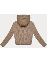 Krátká béžová zimní bunda s ozdobnou kapucí model 21248205 - S'WEST Krátká béžová zimní bunda s ozdobnou kapucí model 21248205 - S'WEST