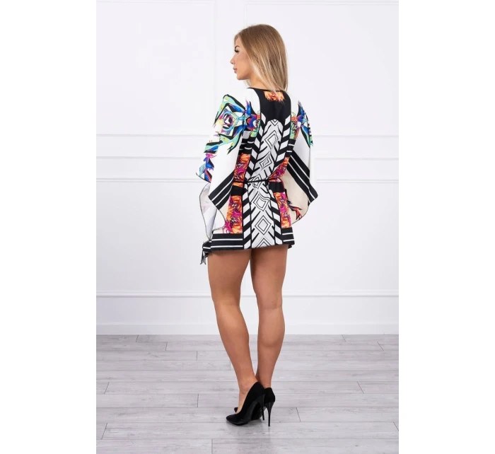 Netopýří šaty s vázáním v pase bílé