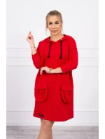 Šaty s kapucí v červené barvě Šaty s kapucí v červené barvě