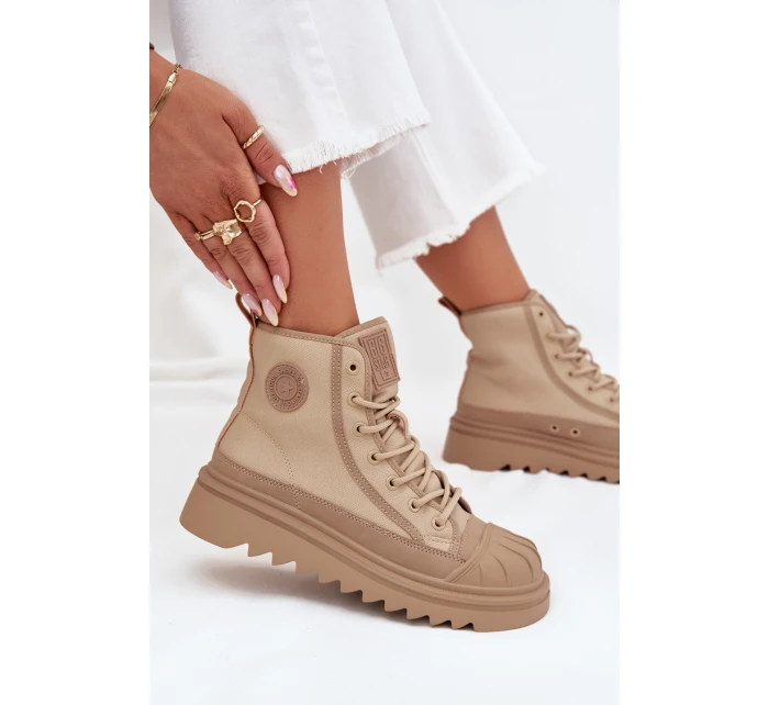 Vysoké Dámské Tenisky Zateplené Big Star OO274A356 Béžové Vysoké Dámské Tenisky Zateplené Big Star OO274A356 Béžové