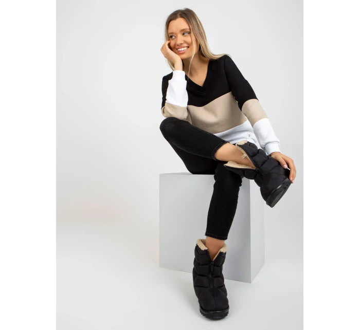 Mikina RV BL 8377.89 černá a béžová Mikina RV BL 8377.89 černá a béžová