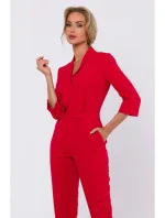 M751 Kombinéza se šálovým límcem - červená M751 Kombinéza se šálovým límcem - červená