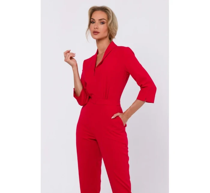 M751 Kombinéza se šálovým límcem - červená M751 Kombinéza se šálovým límcem - červená