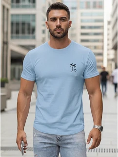 Pánské bavlněné tričko s potiskem klasické modré FashionStreet NX5105R