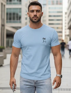 Pánské bavlněné tričko s potiskem klasické modré FashionStreet NX5105R
