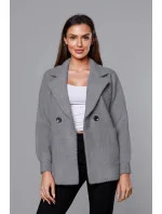 Krátký šedý přehoz přes oblečení typu alpaka model 18059131 - MADE IN ITALY