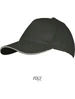 SOL'S Long Beach 5 panelová sandwich kšiltovka 25.0594 dark grey/light grey