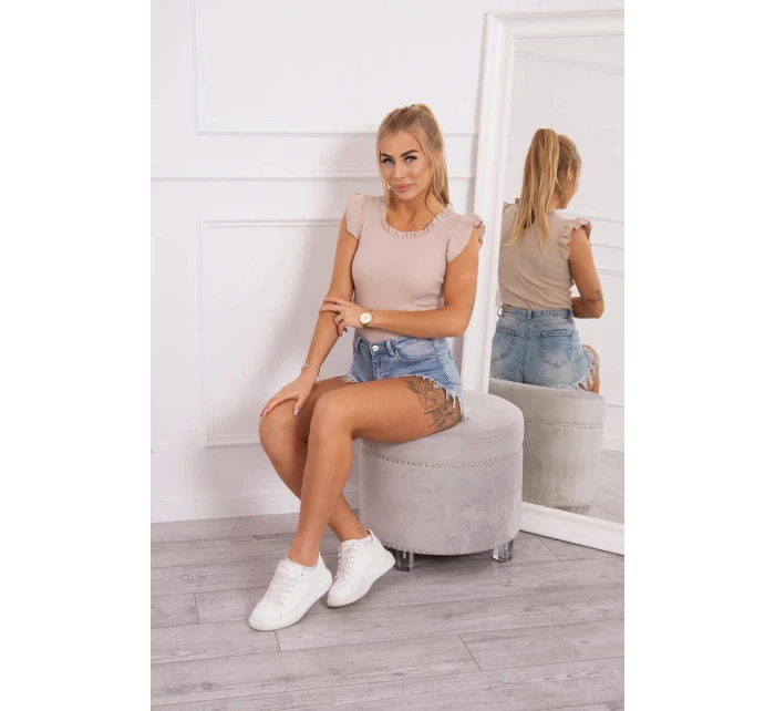 Halenka s volánky béžová