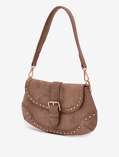 Eko semišová kabelka s cvočky tmavě béžová model 22111542 - Flora&Co