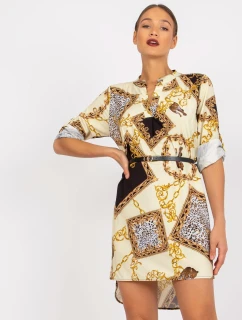 Sukienka DHJ SK  jasny żółty model 21110850 - FPrice