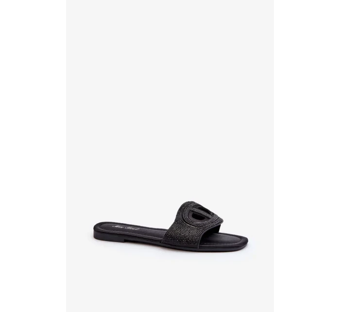 Černé dámské pantofle na plochém podpatku Dimrose