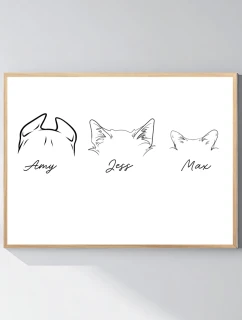 Personalizovaný plakát v rámu - 30x40 - zvířecí ouška 