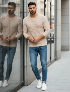 Pánský svetr přes hlavu béžový WX1578