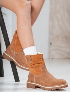 Dámské semišové velbloudí kozačky Dstreet model 21994426 - FashionStreet