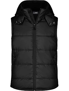 Daiber JN 1004 Pánská prošívaná vesta s kapucí 02.1004 black