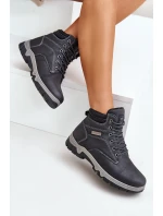 Pánské Zateplené Trekingové Boty Z Eko Kůže Modré model 21670126 - EVENTO Pánské Zateplené Trekingové Boty Z Eko Kůže Modré model 21670126 - EVENTO