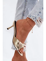 Sandály z umělé kůže na jehlovém podpatku Zlaté model 22103061 - Boto