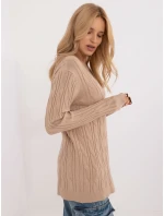 Sweter AT SW model 20463681 camelowy - FPrice Sweter AT SW model 20463681 camelowy - FPrice