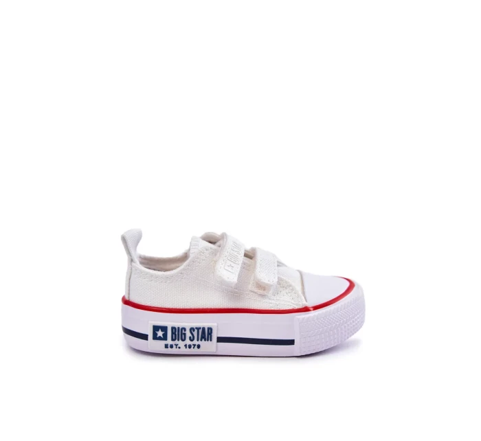 Dětské látkové tenisky se suchým zipem BIG STAR KK374079 Bílá