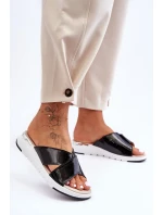 Lakované nízké klínky S.Barski Černé Lakované nízké klínky S.Barski Černé