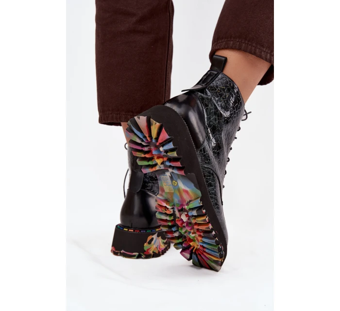 Lakované kožené dámské boty Artiker – šedé Lakované kožené dámské boty Artiker – šedé