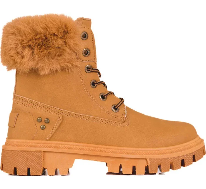 Dámské kotníkové boty s kožíškem Camel model 18015378 - Gemini Dámské kotníkové boty s kožíškem Camel model 18015378 - Gemini