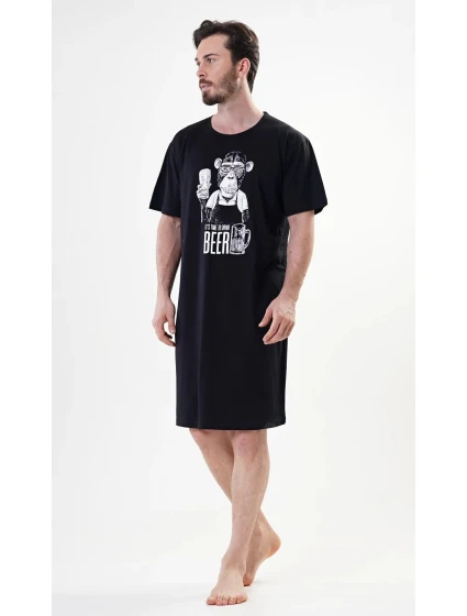 Pánská noční košile s krátkým rukávem Opice - Vienetta