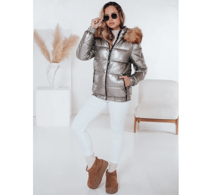 Dámská zimní bunda s kapucí MELANI tmavě šedá FashionStreet TY4486