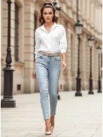 Dámské džínové úzké kalhoty s ozdobou GLAMSKIN modré FashionStreet UY2442 Dámské džínové úzké kalhoty s ozdobou GLAMSKIN modré FashionStreet UY2442