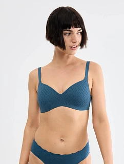 Dámská podprsenka  ZERO Feel Bliss THE UP TshirtBra Smoky Blue modrá - SLOGGI
