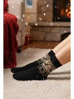 Noviti SW011 Vlněné ponožky se sobem 36-41