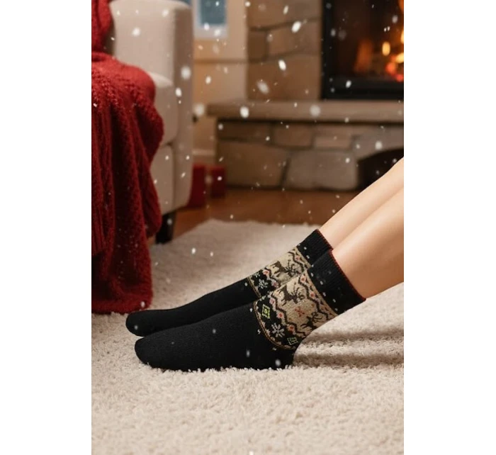 Noviti SW011 Vlněné ponožky se sobem 36-41